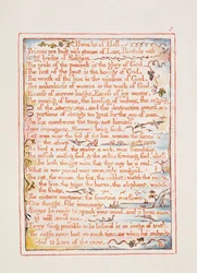 Provérbios do Inferno, texto de &39;O Casamento do Céu e do Inferno&39;, c.1790-3 (gravura em relevo terminada em caneta e wc)