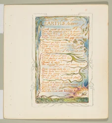 Canções de Inocência e de Experiência: Resposta da Terra, ca. 1825.