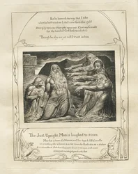 O Livro de Jó: Pl. 10, O homem justo está rindo de desprezo, 1825.