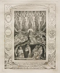 O Livro de Jó: Pl. 14, Quando as estrelas da manhã cantaram juntas, e todos os Filhos ..., 1825.