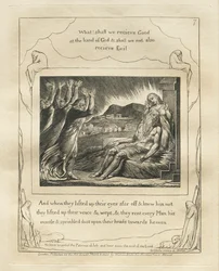 O Livro de Jó: Pl. 7, E quando eles levantaram os olhos para longe e não o reconheceram / levantaram suas vozes e choraram