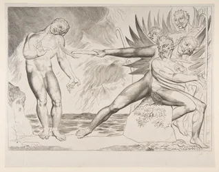 O círculo de funcionários corruptos: os demônios atormentam Ciampolo, de Dantes Infer ..., ca. 1825-27.