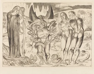 O Círculo dos Ladrões; Agnolo Brunelleschi atacado por uma serpente de seis pés