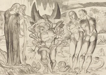 O Círculo dos Ladrões, Agnolo Brunelleschi Atacado por uma Serpente de Seis Pés, 1827.