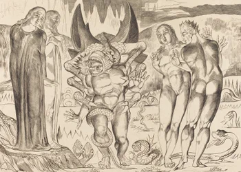 O Círculo dos Ladrões, Agnolo Brunelleschi Atacado por uma Serpente de Seis Pés, 1827.