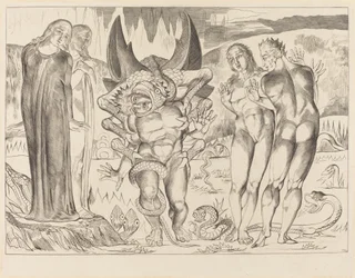 O Círculo dos Ladrões, Agnolo Brunelleschi Atacado por uma Serpente de Seis Pés, 1827.