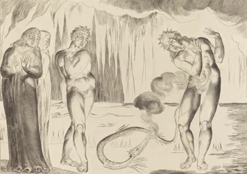 O Círculo dos Ladrões, Buoso Donati Atacado pela Serpente, 1827.