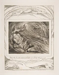 O Senhor Respondendo a Jó fora do Turbilhão, de Ilustrações do Livro de Jó, 1825-26.