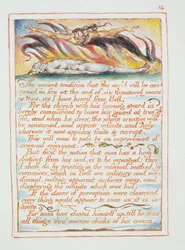 "A antiga tradição..., ilustração e texto de "O Casamento do Céu e do Inferno", c.1790-3 (gravura em relevo com acabamento em caneta e aguarela)