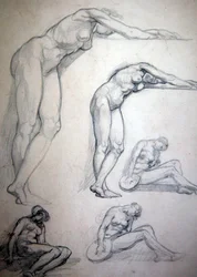 Eis o Noivo Vem, ou As Dez Virgens, c.1880 (lápis sobre papel)