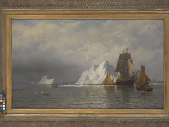 Baleeiro e Navios de Pesca perto da Costa do Labrador (óleo sobre tela)