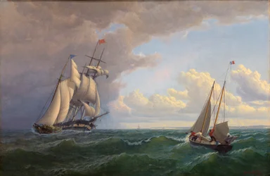 Whaler off the Vineyard... Outward Bound, 1859.