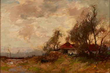 A Farm Steading (óleo sobre tela)