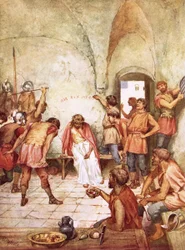 Jesus ridicularizado pelos soldados romanos