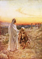 Jesus com o único leproso que voltou a agradecer