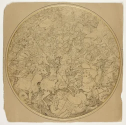 Escudo Cerimonial com Histórias de Marcus Curtius e Mutius Scaevola