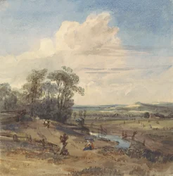 Paisagem após Wynants (no Louvre)
