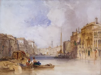 O Grande Canal, Veneza (aguarela e lápis sobre papel)