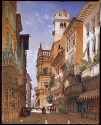 Verona: Corso Sant "Anastasia e o Palazzo Maffei, 1855