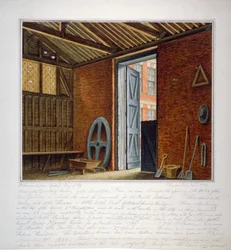 Parte da habitação de Sir Christopher Wren, Southwark, Londres, 1820.        