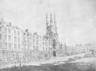 Vista de Snow Hill passando por melhorias, 1803 (desenho)