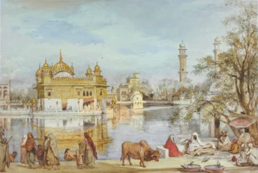 1854 Pintura do templo dourado por William Carpenter