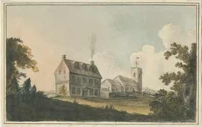 Igreja de Edingale: pintura em aquarela, nd [c 1790]