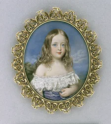 Caroline Holland, c.1840 (aquarela sobre marfim, dourado, veludo, seda e vidro)
