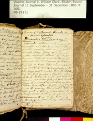 Colecção Clark Family - Volume 6. Elkskin Journal, página 205, dezembro 22-23, 1805