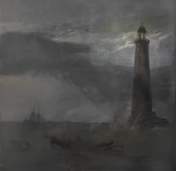 Ato de queda para The Lighthouse, 1855 (guache sobre tela)