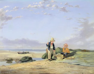 Números em uma praia (óleo sobre tela)
