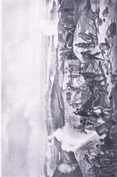 Sevastopol: Um dia quente nas baterias, ilustração das batalhas britânicas na terra e no mar, 1915