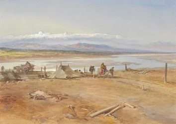 O rio Chenab, Punjab, 1865 (wc e guache sobre papel)