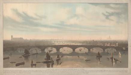 Vista da ponte em construção sobre o Tamisa em Vauxhall