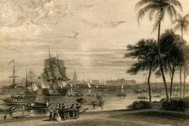 Calcutá, do alcance da casa do jardim, 1835.