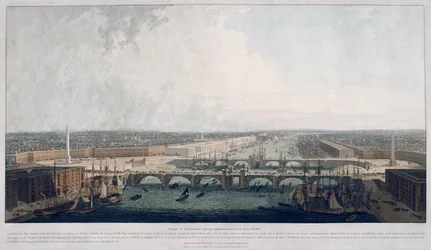 Ponte de Londres proposta, Londres, 1802.                                                    