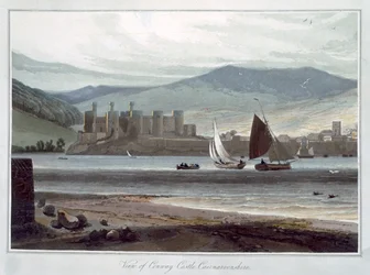 Vista do Castelo de Conway, Caernarvonshire