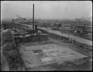 Fábrica da US Metal Products Company, Borden Avenue e Newtown Creek, Queens, Nova York, 26 de agosto de 1914