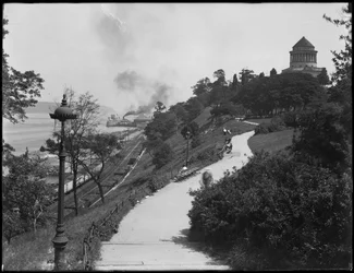 Ver, olhar, colina, direção, Grant&39;s, túmulo, cidade nova iorque, 20 de julho, 1914