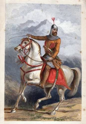 Chamil ou Imam Chamil - Imam Shamil (1797-1871) - Dickes, William (1815-1892) - Litografia colorida - 18x11 - Coleção particular