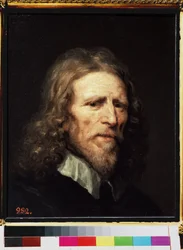 "Retrato de Abraham van der Doort (ca. 1575/1580 -1640), artista holandês" Pintura de William Dobson (ca. 1610-1646) antes de 1640 Dim. 45x38 cm São Petersburgo, Museu Hermitage