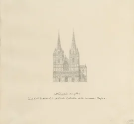 Catedral de Lichfield - Frente Oeste: desenho a caneta, nd [ Final do século 17] (desenho)