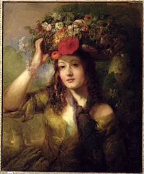 Miss Lewis como Rapariga das Flores (óleo sobre tela)