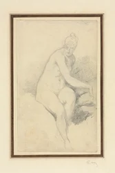 Nude assentado.