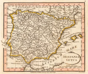 Espanha e Portugal antigos. Mapa.