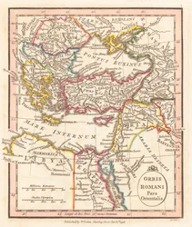 Império Romano Oriental. Mapa.