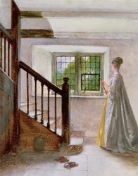 Interior, em, Haddon, corredor, 19o século