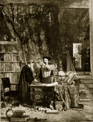O Alquimista, ilustração da "História da Nação Britânica" de Hutchinson, c.1923