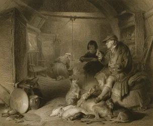 Interior de uma casa de campo dos Highlanders