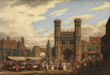 Feira de Lady Wootton&39;s Green, diante do portão do mosteiro de Santo Agostinho, em Canterbury